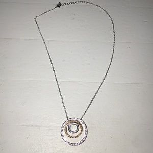 Nordstrom Silver and Gold Diamond Pendant Necklace